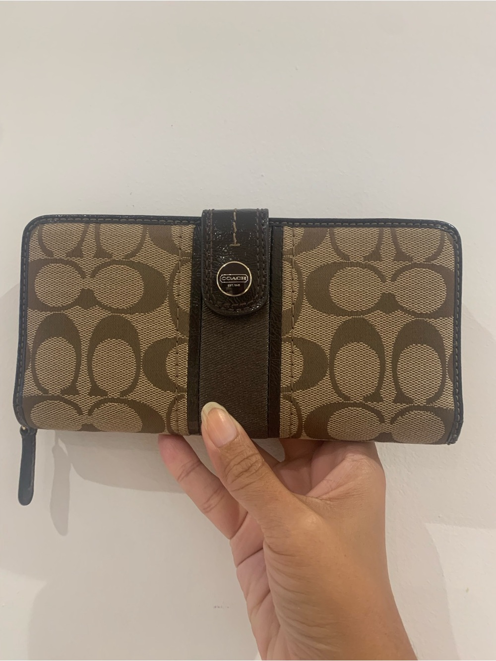 🐻🤎 Coach Brown Signature Canvas Continental Wallet 🐻🤎